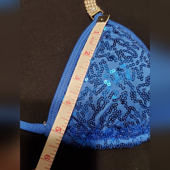 Competition/model/photo shoot sequins bikini, A-C cup-Royal Blue - Picture 8 of 9